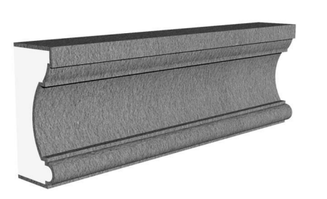 Exterior trim molding profile in EPS foam with flexible cementitious coating