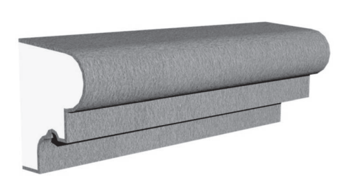 Exterior sill molding profile in EPS foam with flexible cementitious coating