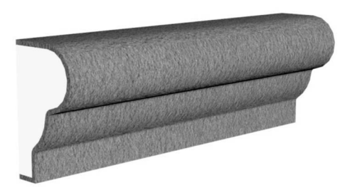 Exterior trim molding profile in EPS foam with flexible cementitious coating