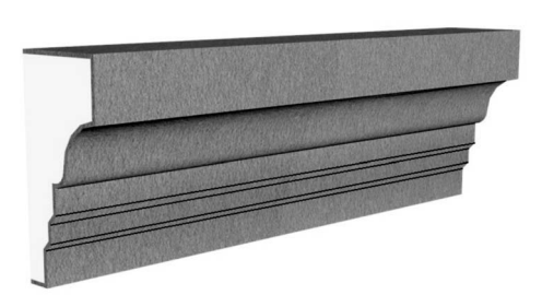 Exterior trim molding profile in EPS foam with flexible cementitious coating