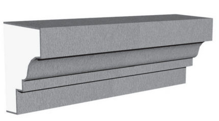 Exterior sill molding profile in EPS foam with flexible cementitious coating