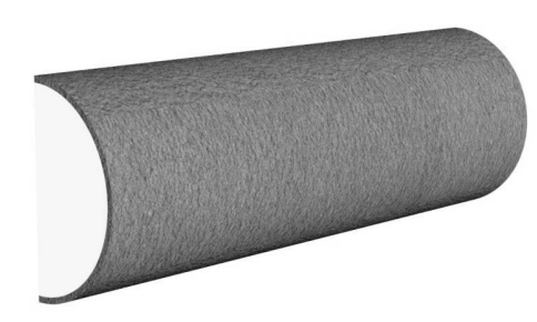 Exterior midband molding profile in EPS foam with flexible cementitious coating