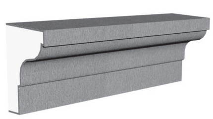Exterior sill molding profile in EPS foam with flexible cementitious coating