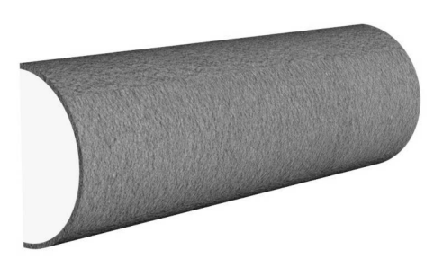 Exterior midband molding profile in EPS foam with flexible cementitious coating
