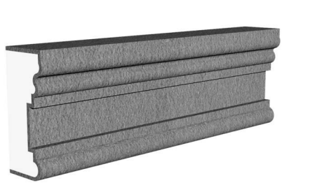 Exterior trim molding profile in EPS foam with flexible cementitious coating