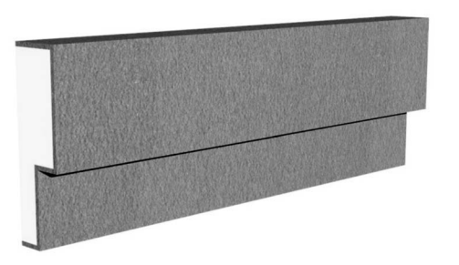 Exterior trim molding profile in EPS foam with flexible cementitious coating