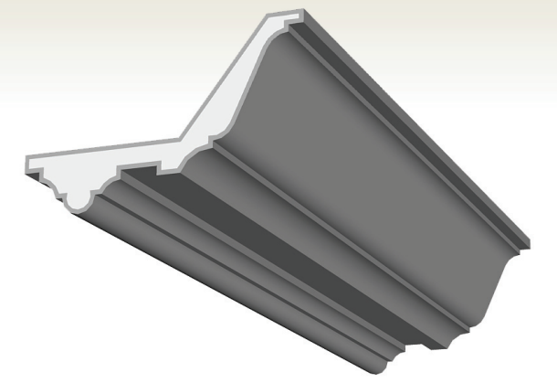 Interior light cove molding 6 inch by 7 inch EPS foam profile with plaster coating for indirect ceiling lighting