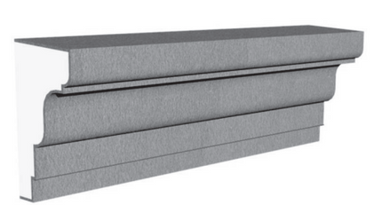 Exterior sill molding profile in EPS foam with flexible cementitious coating